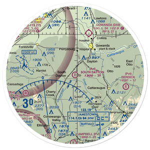 South Dayton Airport (NY27) VFR Sectional Sticker (30 mile)