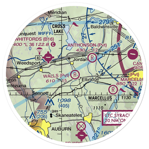 Walls Airport (NY19) VFR Sectional Sticker (20 mile)