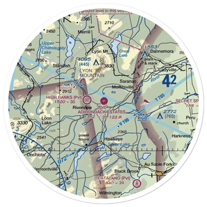 Adirondack Airpark Estates Airport (NY17) VFR Sectional Sticker (30 mile)