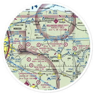 Oak Ridge Airport (NY16) VFR Sectional Sticker (30 mile)