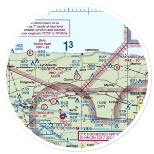 Gaines Valley Aviation Airport (NY06) VFR Sectional Sticker (30 mile)