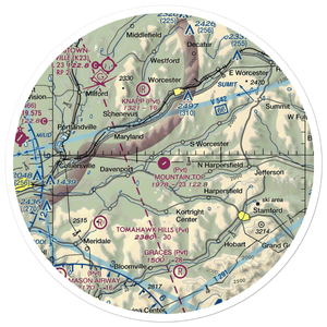 Mountain Top Airport (NY02) VFR Sectional Sticker (30 mile)