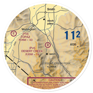Desert Creek Airport (NV97) VFR Sectional Sticker (20 mile)
