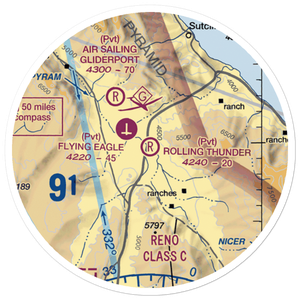 Rolling Thunder Airport (NV96) VFR Sectional Sticker (20 mile)