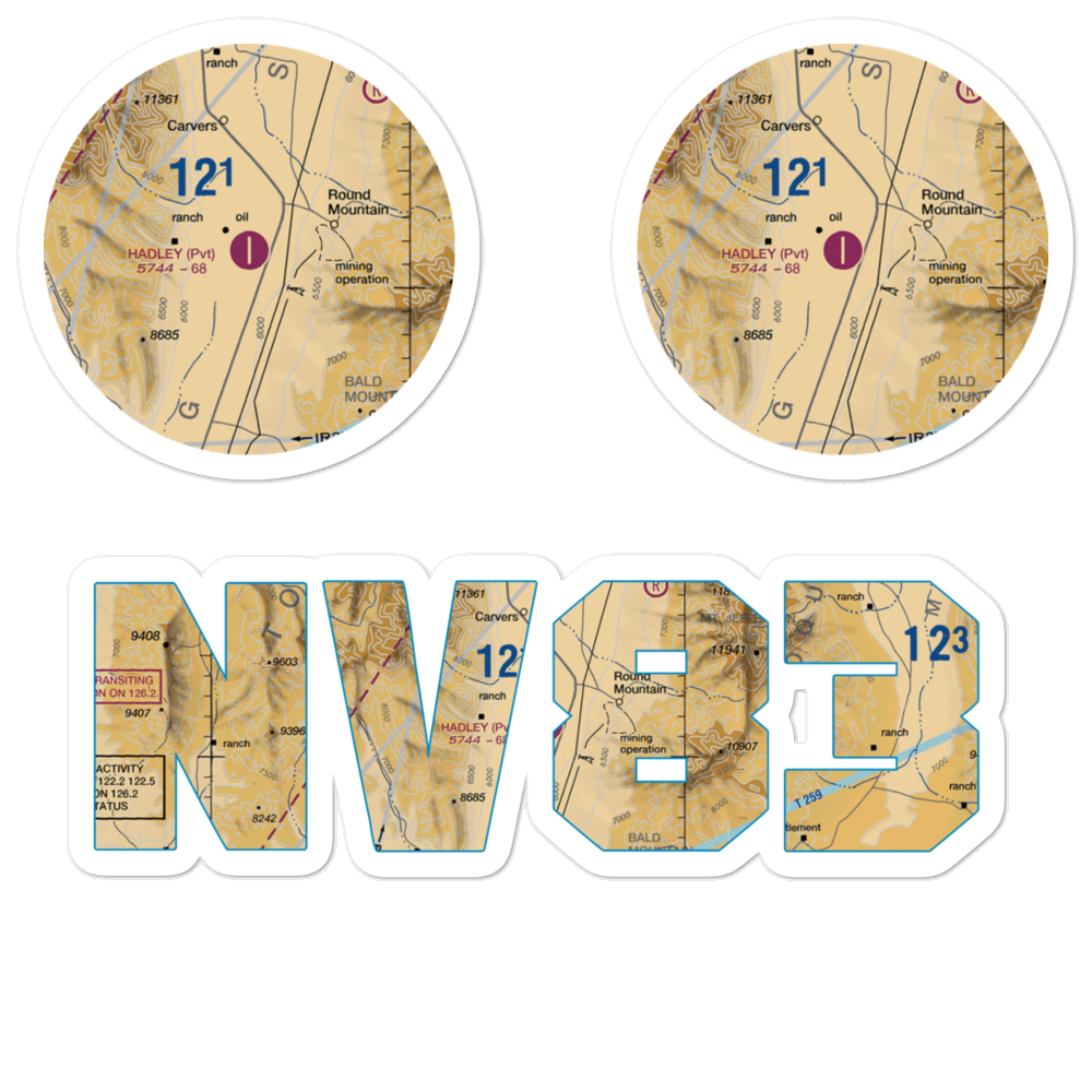 Hadley Airport (NV83) VFR Sectional Sticker Pack 