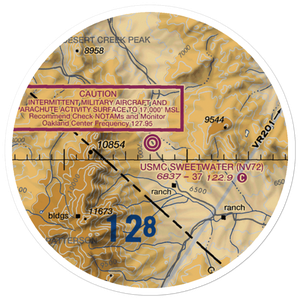 Sweetwater (USMC) Airport (NV72) VFR Sectional Sticker (20 mile)