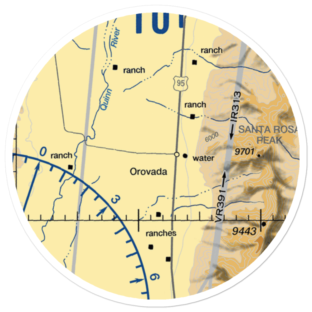 Pine Grove Airport (NV68) VFR Sectional Sticker (20 mile) 