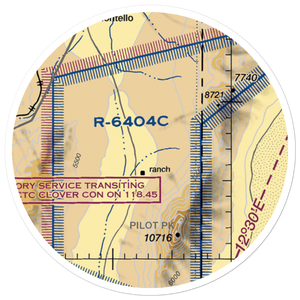 Pilot Creek Ranches Airport (NV67) VFR Sectional Sticker (20 mile)