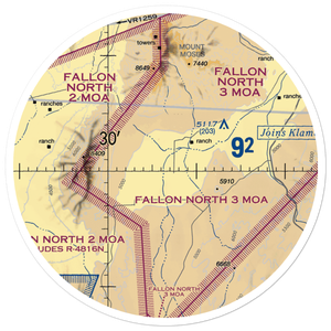 Swanson Ranch 3 Airport (NV64) VFR Sectional Sticker (30 mile)
