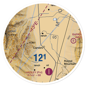 Wine Glass Ranch Airport (NV56) VFR Sectional Sticker (20 mile)