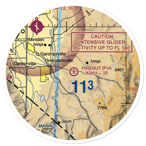 Pinenut Airport (NV55) VFR Sectional Sticker (20 mile)