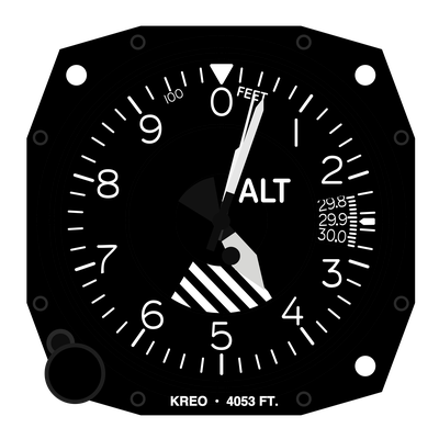 Rome State Airport (KREO) Altimeter Stickers