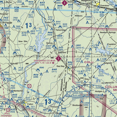 Tishomingo County Airport (01M) VFR Sectional  Gaming Mouse Pad