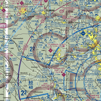 Columbiana County Airport (02G) VFR Sectional  Gaming Mouse Pad