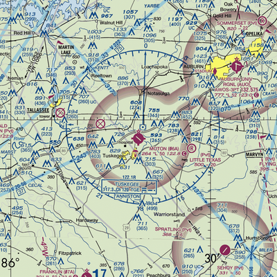 Moton Field Municipal Airport (06A) VFR Sectional  Gaming Mouse Pad