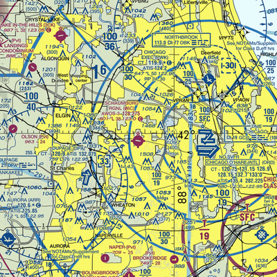 Schaumburg Regional Airport (06C) VFR Sectional  Gaming Mouse Pad