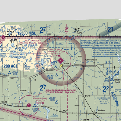 Rolla Municipal Airport (06D) VFR Sectional  Gaming Mouse Pad