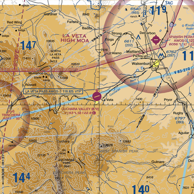 Cuchara Valley At La Veta Airport (07V) VFR Sectional  Gaming Mouse Pad