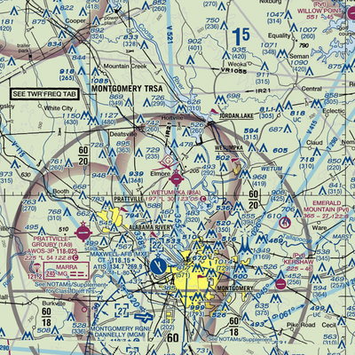 Wetumpka Municipal Airport (08A) VFR Sectional  Gaming Mouse Pad