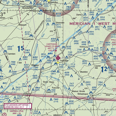 Carthage-Leake County Airport (08M) VFR Sectional  Gaming Mouse Pad