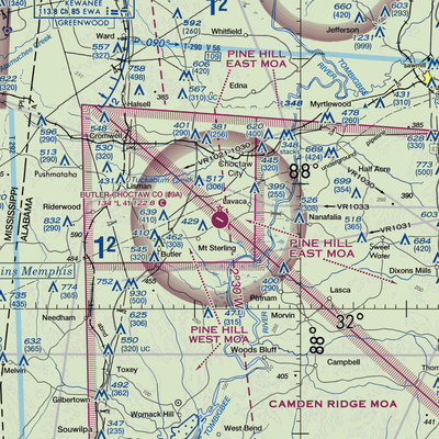 Butler-Choctaw County Airport (09A) VFR Sectional  Gaming Mouse Pad