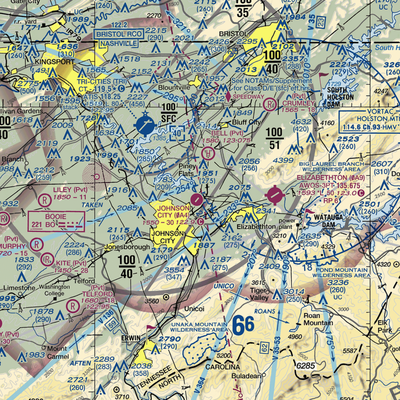 Johnson City Stolport Airport (0A4) VFR Sectional  Gaming Mouse Pad