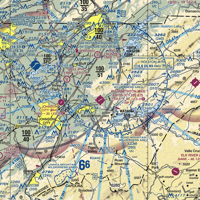 Elizabethton Municipal Airport (0A9) VFR Sectional  Gaming Mouse Pad