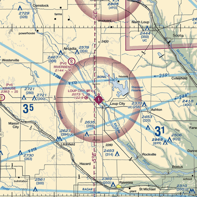 Loup City Municipal Airport (0F4) VFR Sectional  Gaming Mouse Pad