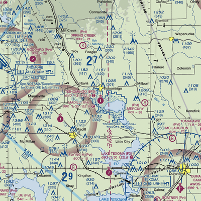 Tishomingo Airpark (0F9) VFR Sectional  Gaming Mouse Pad