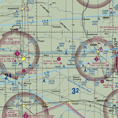 Flying V Airport (0J9) VFR Sectional  Gaming Mouse Pad