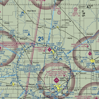 Humboldt Municipal Airport (0K7) VFR Sectional  Gaming Mouse Pad