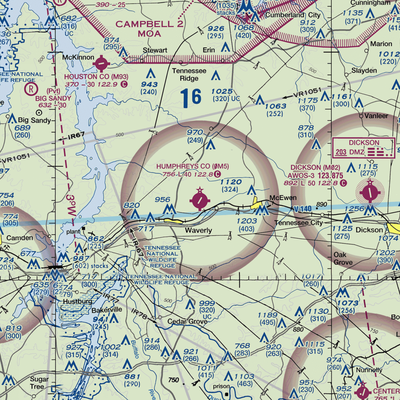 Humphreys County Airport (0M5) VFR Sectional  Gaming Mouse Pad