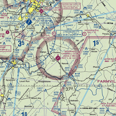 Brookneal/Campbell County Airport (0V4) VFR Sectional  Gaming Mouse Pad