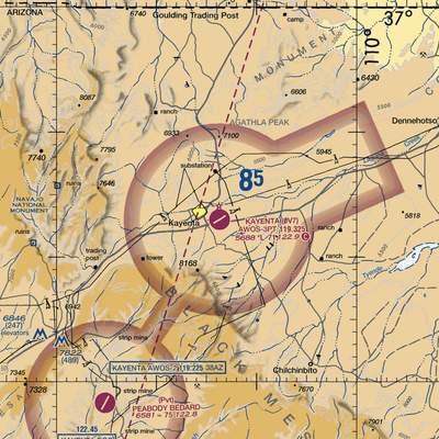 Kayenta Airport (0V7) VFR Sectional  Gaming Mouse Pad