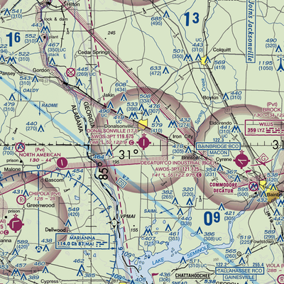 Donalsonville Municipal Airport (17J) VFR Sectional  Gaming Mouse Pad