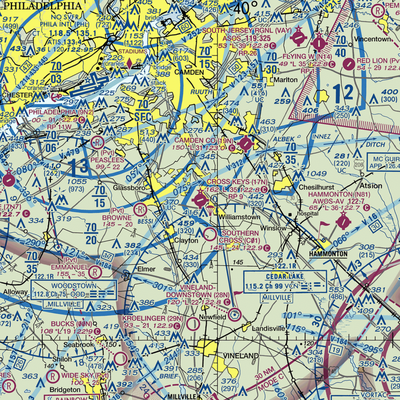 Cross Keys Airport (17N) VFR Sectional  Gaming Mouse Pad