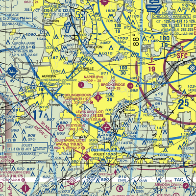 Bolingbrook's Clow International Airport (1C5) VFR Sectional  Gaming Mouse Pad