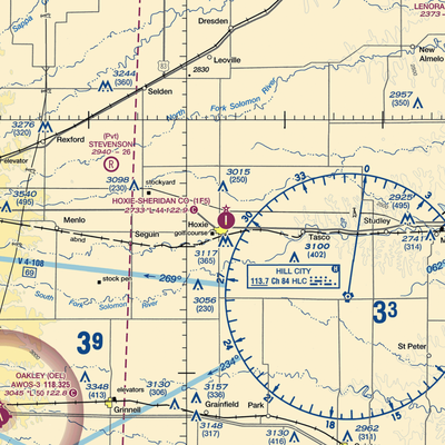 Hoxie-Sheridan County Airport (1F5) VFR Sectional  Gaming Mouse Pad