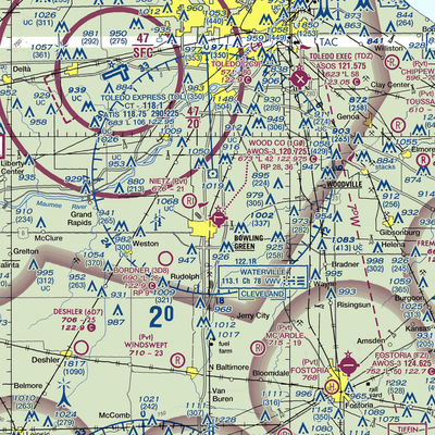 Wood County Airport (1G0) VFR Sectional  Gaming Mouse Pad