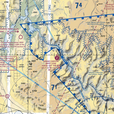 Grand Canyon West Airport (1G4) VFR Sectional  Gaming Mouse Pad