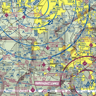 Medina Municipal Airport (1G5) VFR Sectional  Gaming Mouse Pad