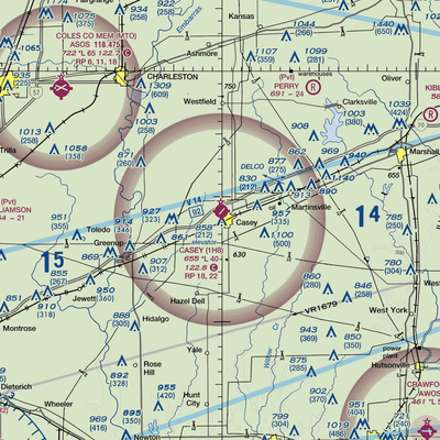 Casey Municipal Airport (1H8) VFR Sectional  Gaming Mouse Pad