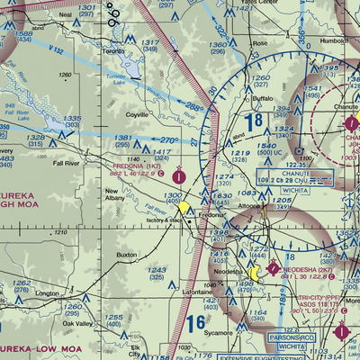 Fredonia Airport (1K7) VFR Sectional  Gaming Mouse Pad