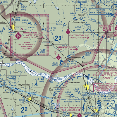 Grandfield Municipal Airport (1O1) VFR Sectional  Gaming Mouse Pad