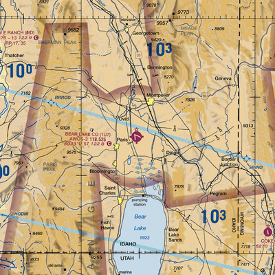 Bear Lake County Airport (1U7) VFR Sectional  Gaming Mouse Pad