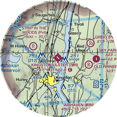 Kingston-Ulster Airport (20N) VFR Sectional  Gaming Mouse Pad