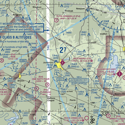 Jacksboro Municipal Airport (21F) VFR Sectional  Gaming Mouse Pad