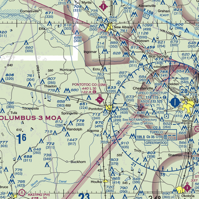 Pontotoc County Airport (22M) VFR Sectional  Gaming Mouse Pad