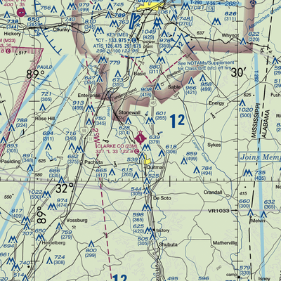 Clarke County Airport (23M) VFR Sectional  Gaming Mouse Pad