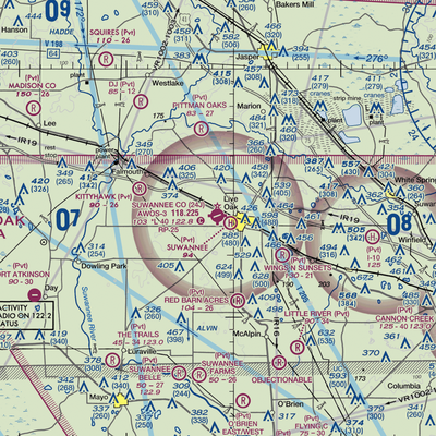 Suwannee County Airport (24J) VFR Sectional  Gaming Mouse Pad